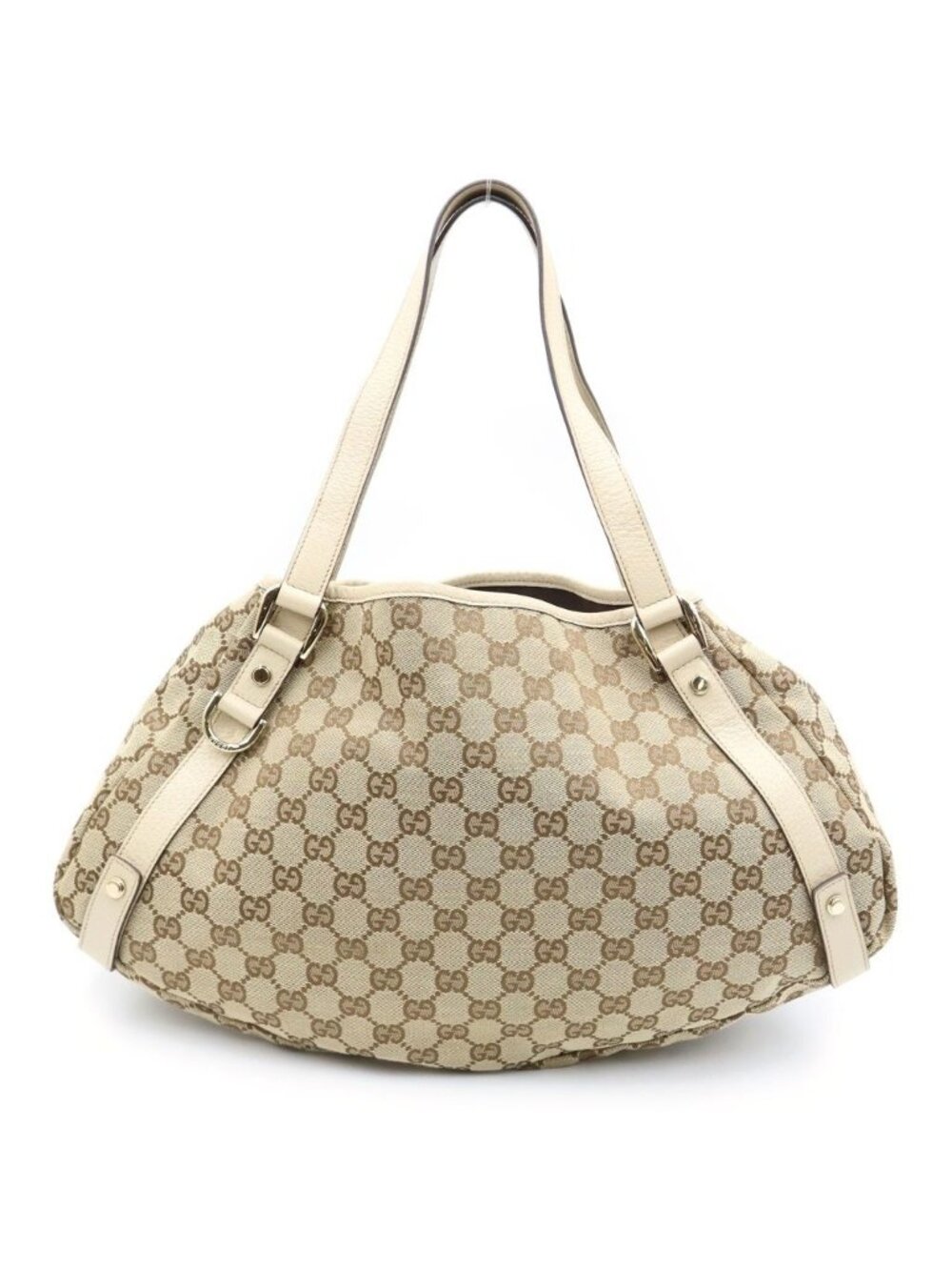 Gucci Abbey Shoulder Bag Tote Canvas Beige Brown